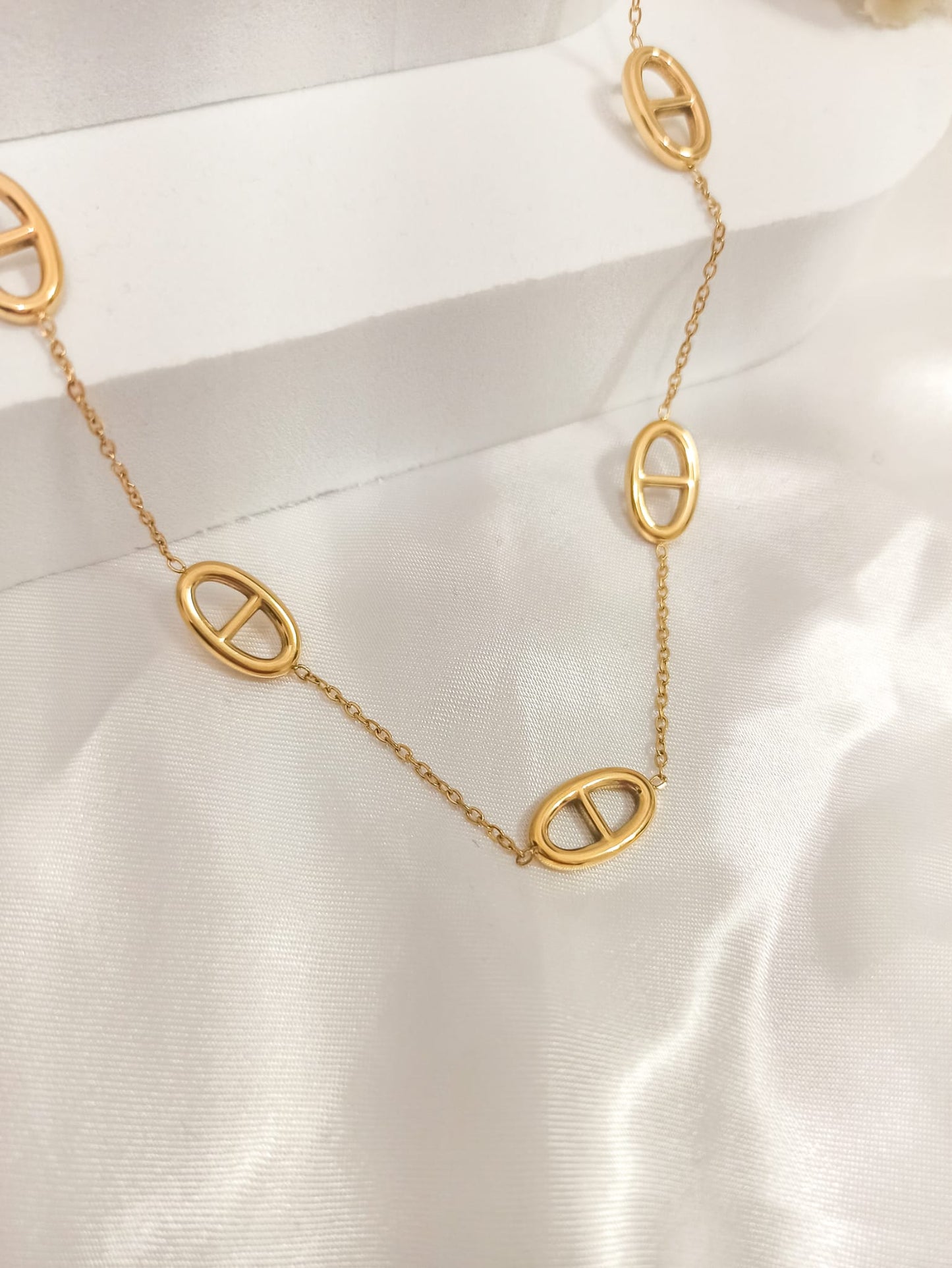 Collier à breloques maille marine épaisse ~acier inoxydable~