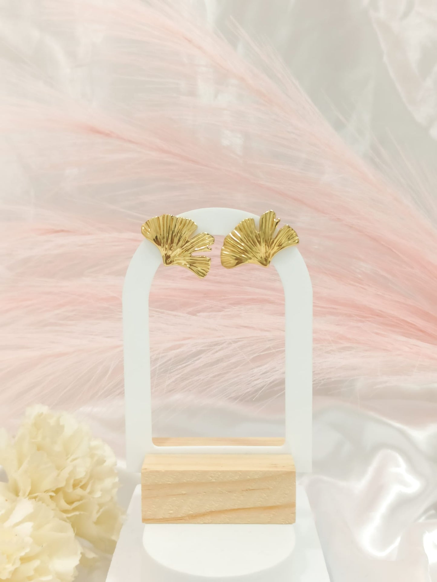 Boucle d'oreille feuille ~acier inoxydable~