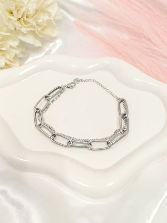 Bracelet maille double ~acier inoxydable~