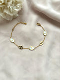 Bracelet maille marine marbré ~acier inoxydable~