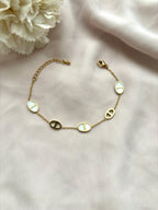 Bracelet maille marine marbré ~acier inoxydable~