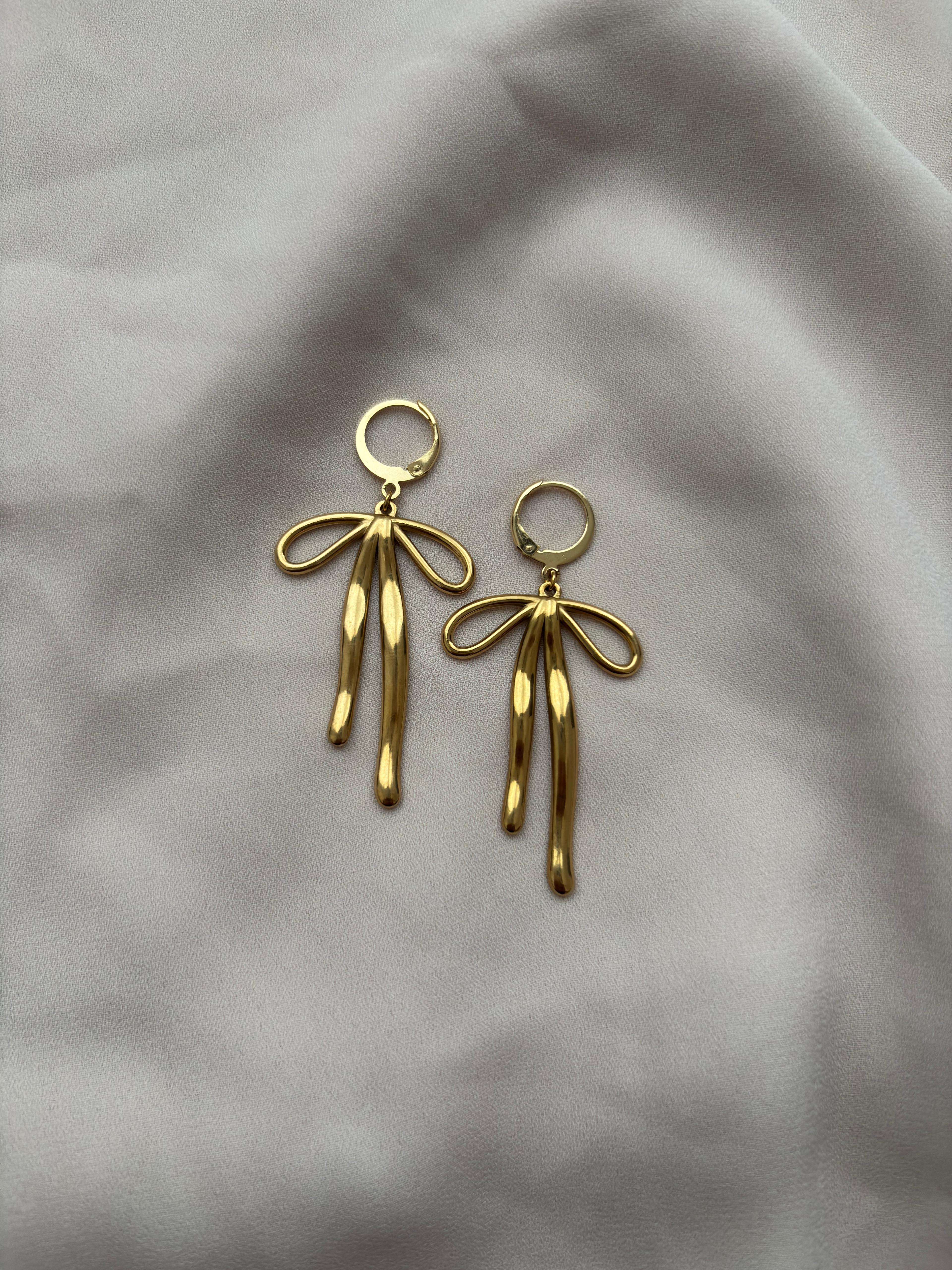 Boucles d'oreilles pendantes nœuds ~acier inoxydable~