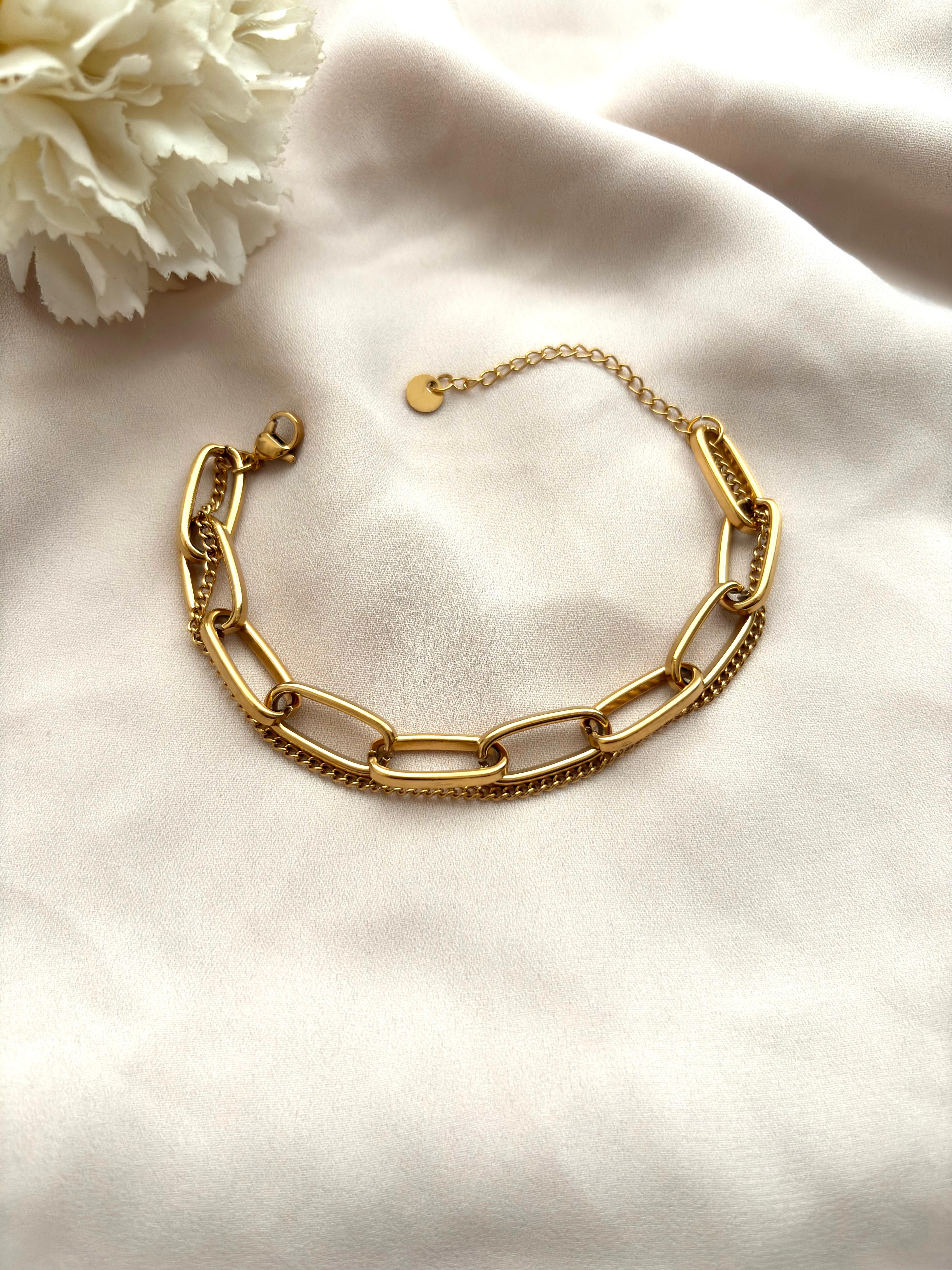 Bracelet maille double ~acier inoxydable~