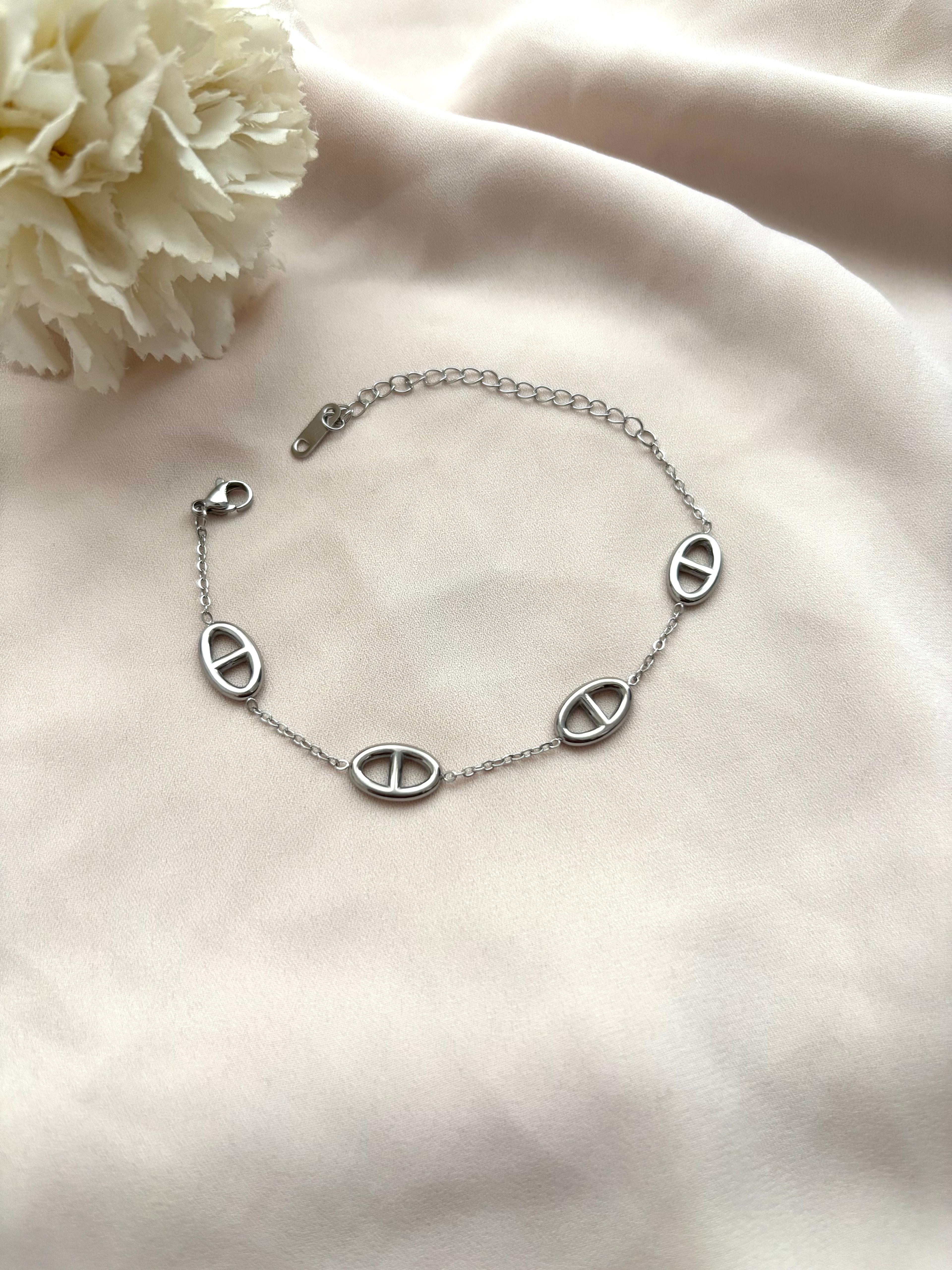 Bracelet breloque maille marine ~acier inoxydable~