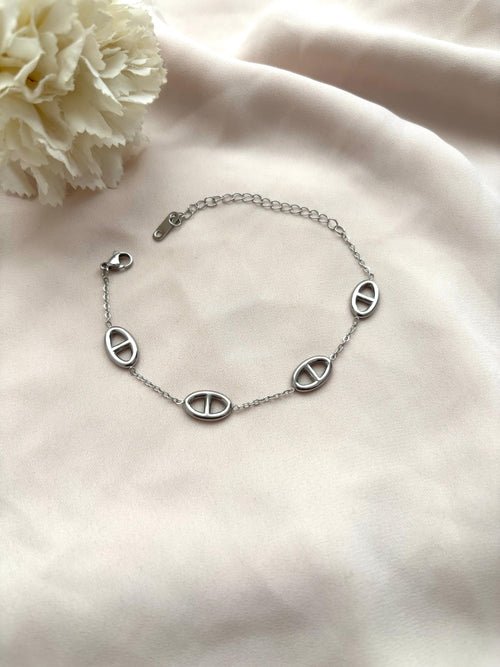 Bracelet breloque maille marine ~acier inoxydable~