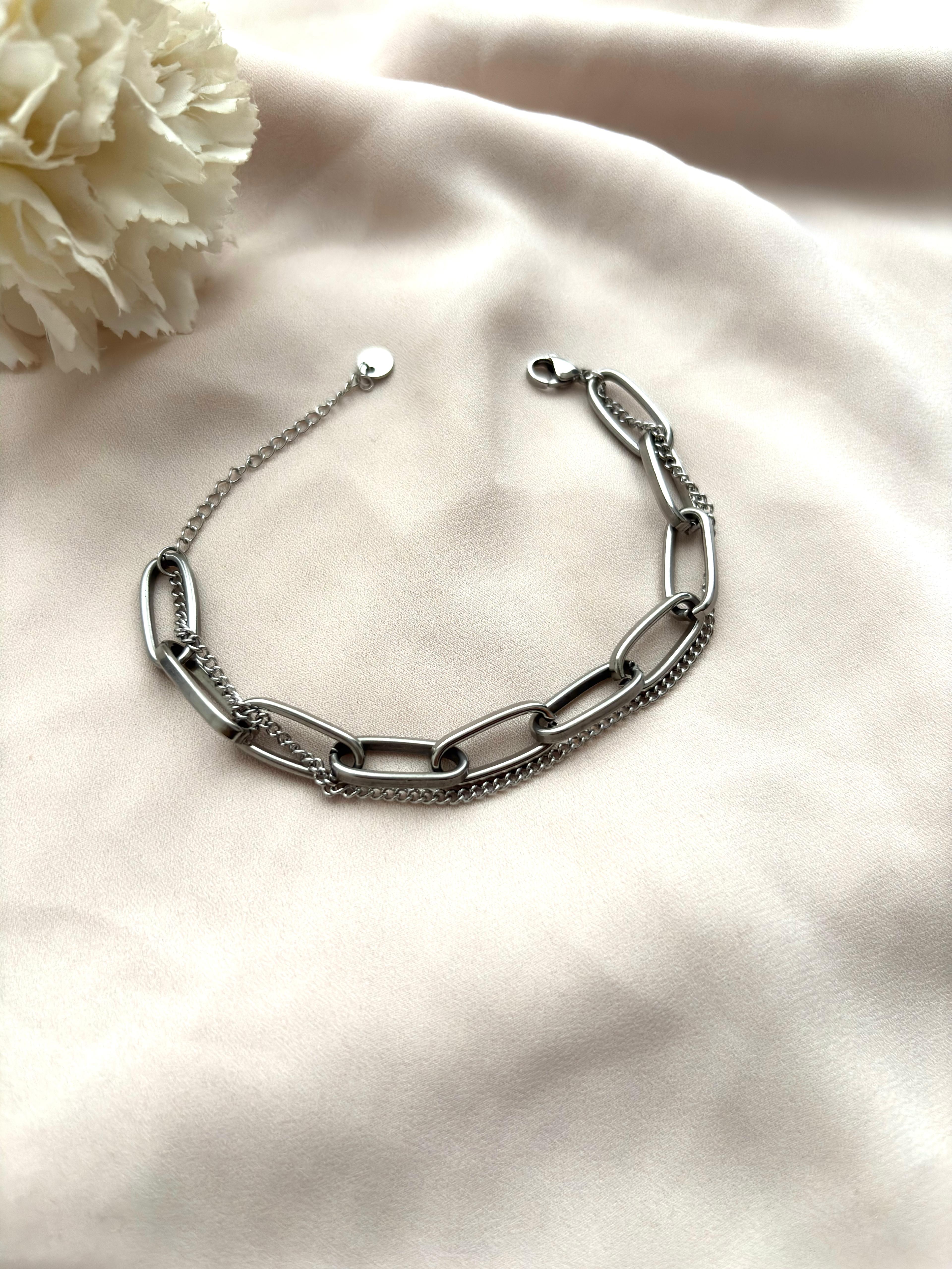Bracelet maille double ~acier inoxydable~