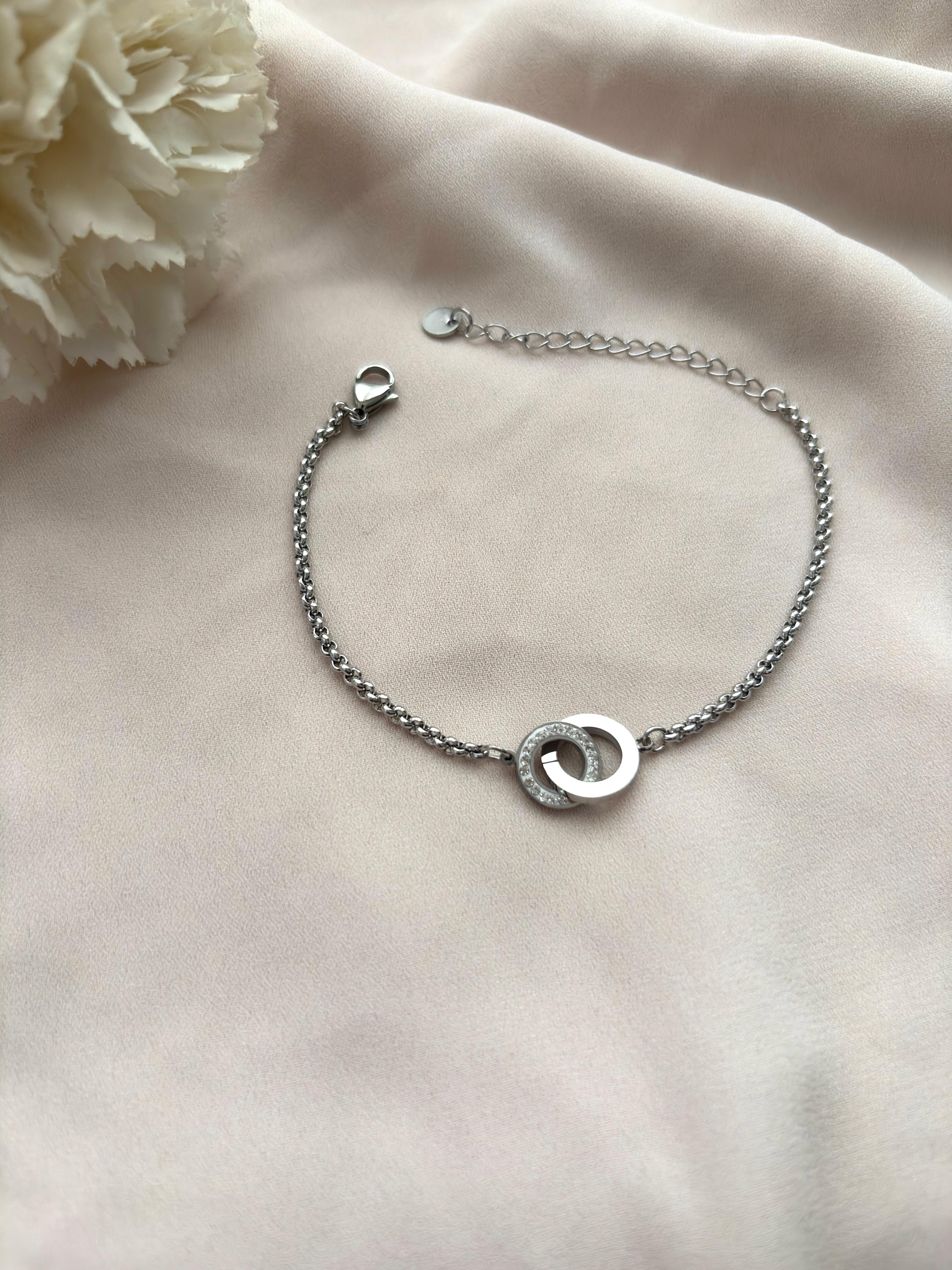 Bracelet double anneaux ~acier inoxydable~