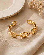 Bracelet jonc maille marine doré en acier inoxydable