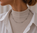 Collier à Breloque Maille Marine Argenté en Acier Inoxydable