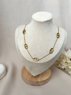Collier à breloques maille marine femme acier inoxydable doré