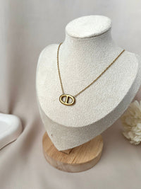 Collier pendentif maille marine femme en acier inoxydable doré