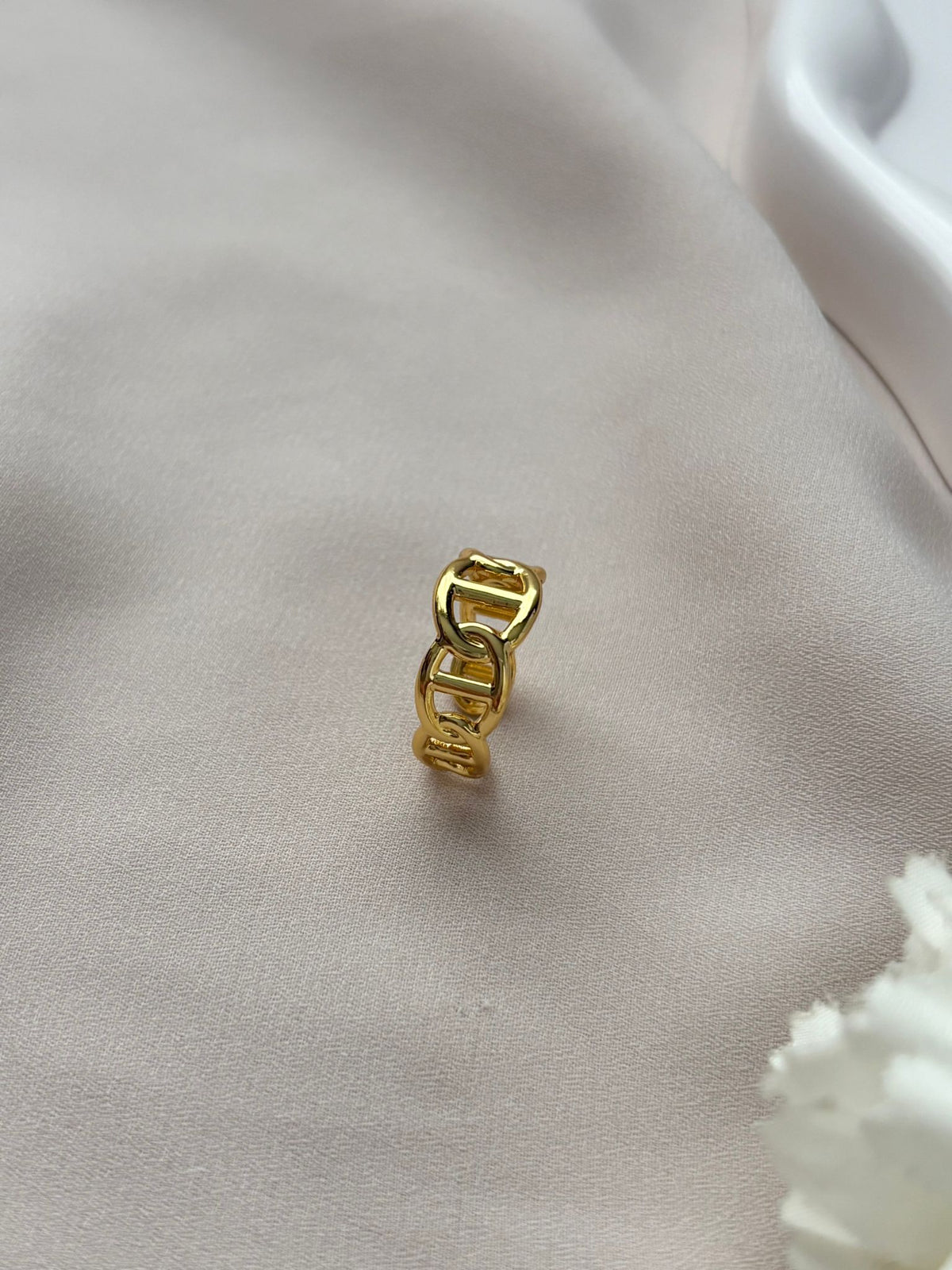 Détail bague maille marine en acier inoxydable