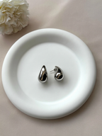 Boucles d'oreilles goutte argenté