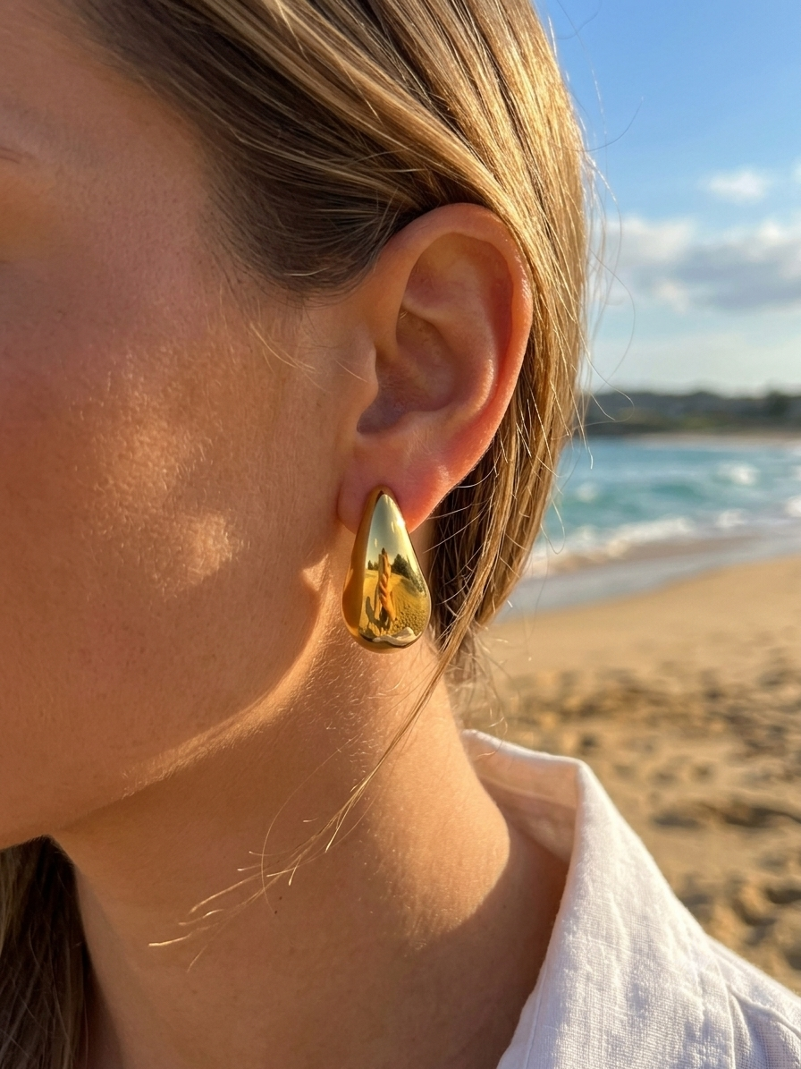 Boucles d'oreilles goutte doré