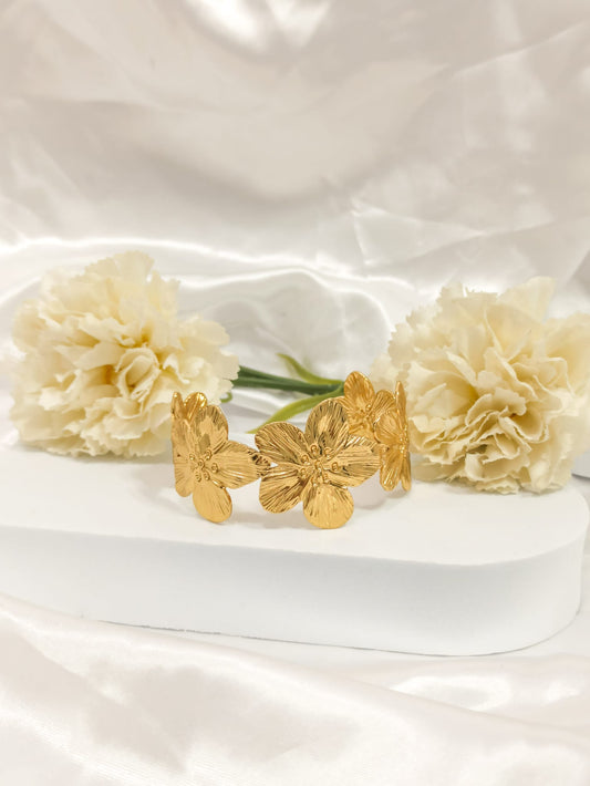 Bracelet grosse fleur ~acier inoxydable~