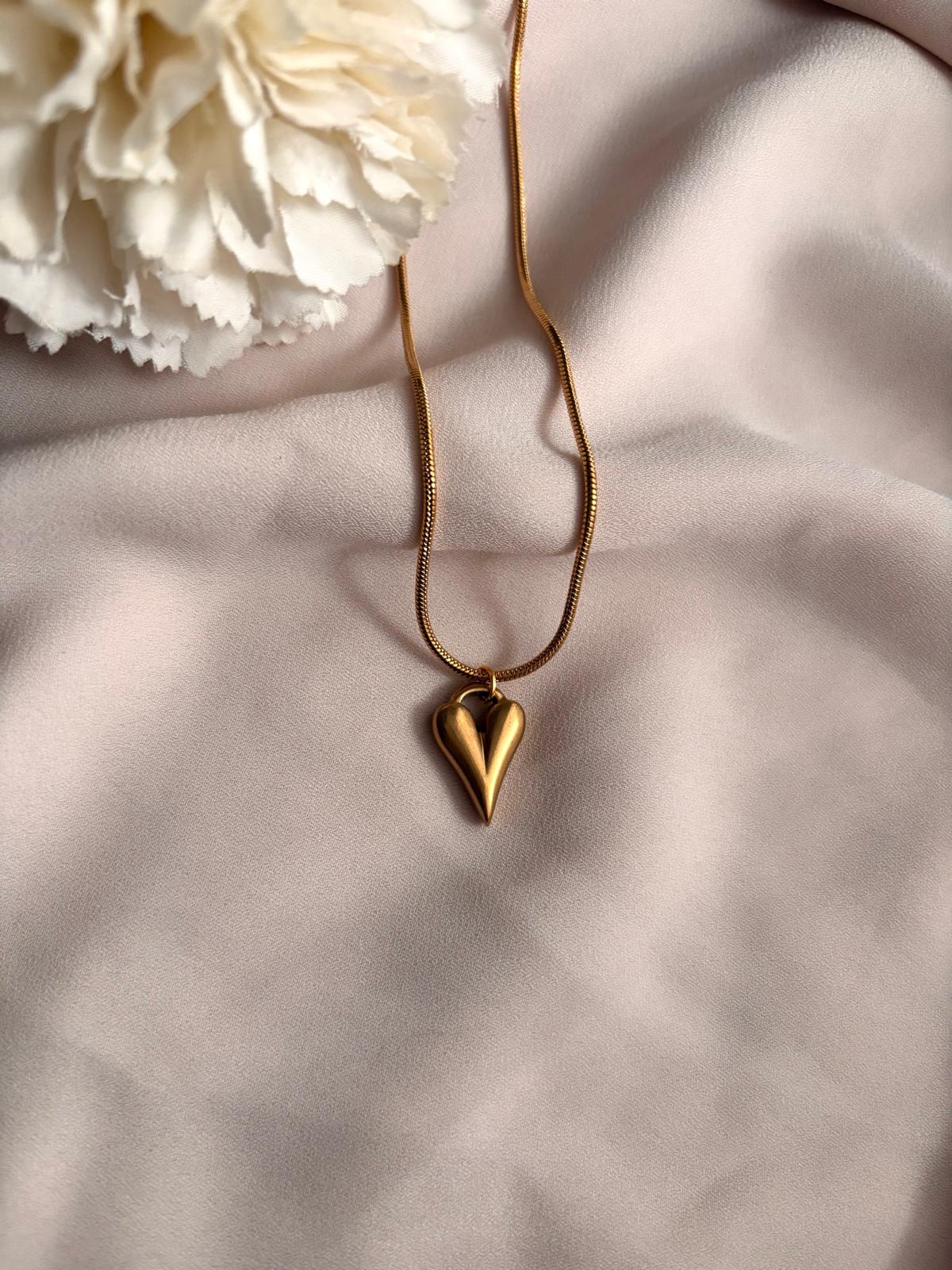 Collier pendentif cœur ~acier inoxydable~