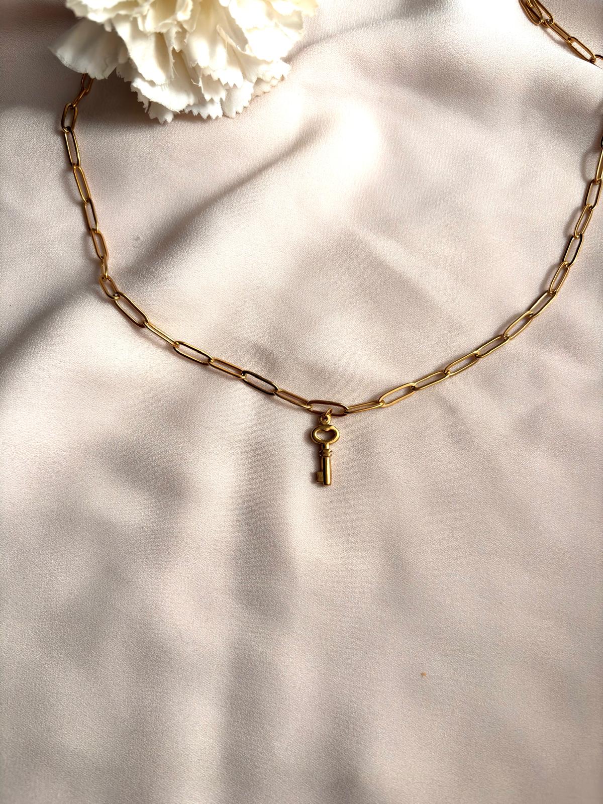 Collier pendentif clé ~acier inoxydable~