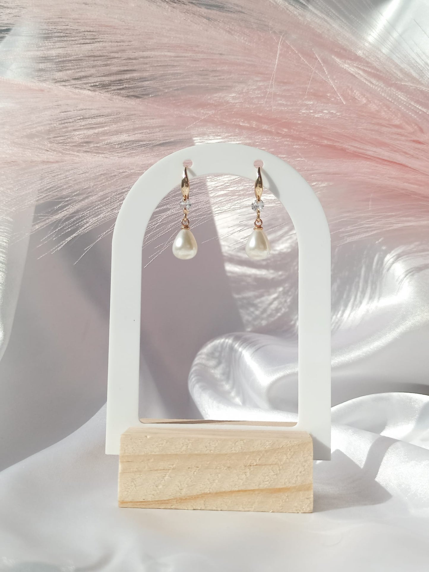 Boucles d'oreille perles et diamant