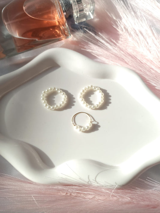 Lot bagues en perles