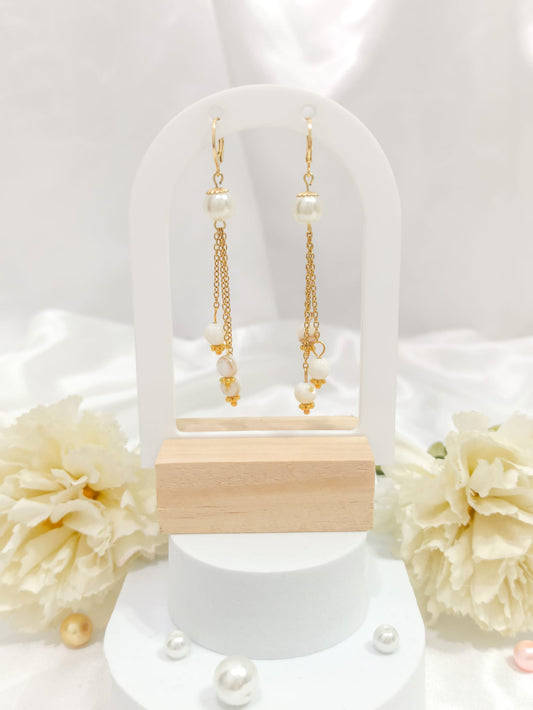 Boucles d'oreilles #418 ~perles d'eau douce~