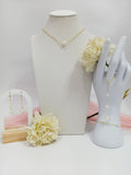 Parure collier de dos 3 perles