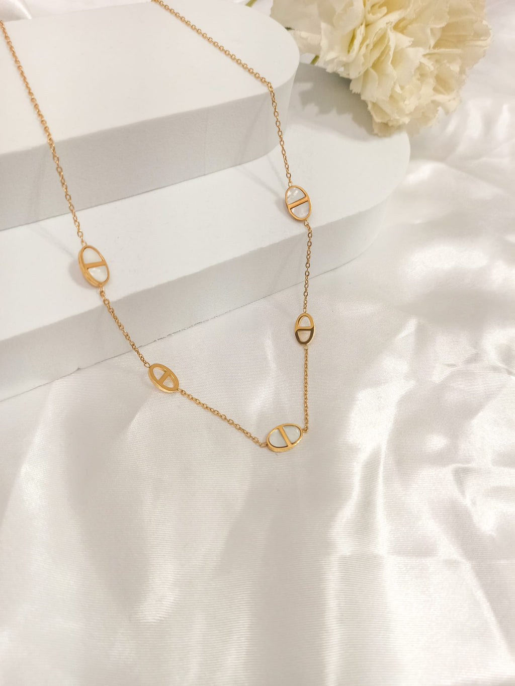 Collier à breloques maille marine ~acier inoxydable~