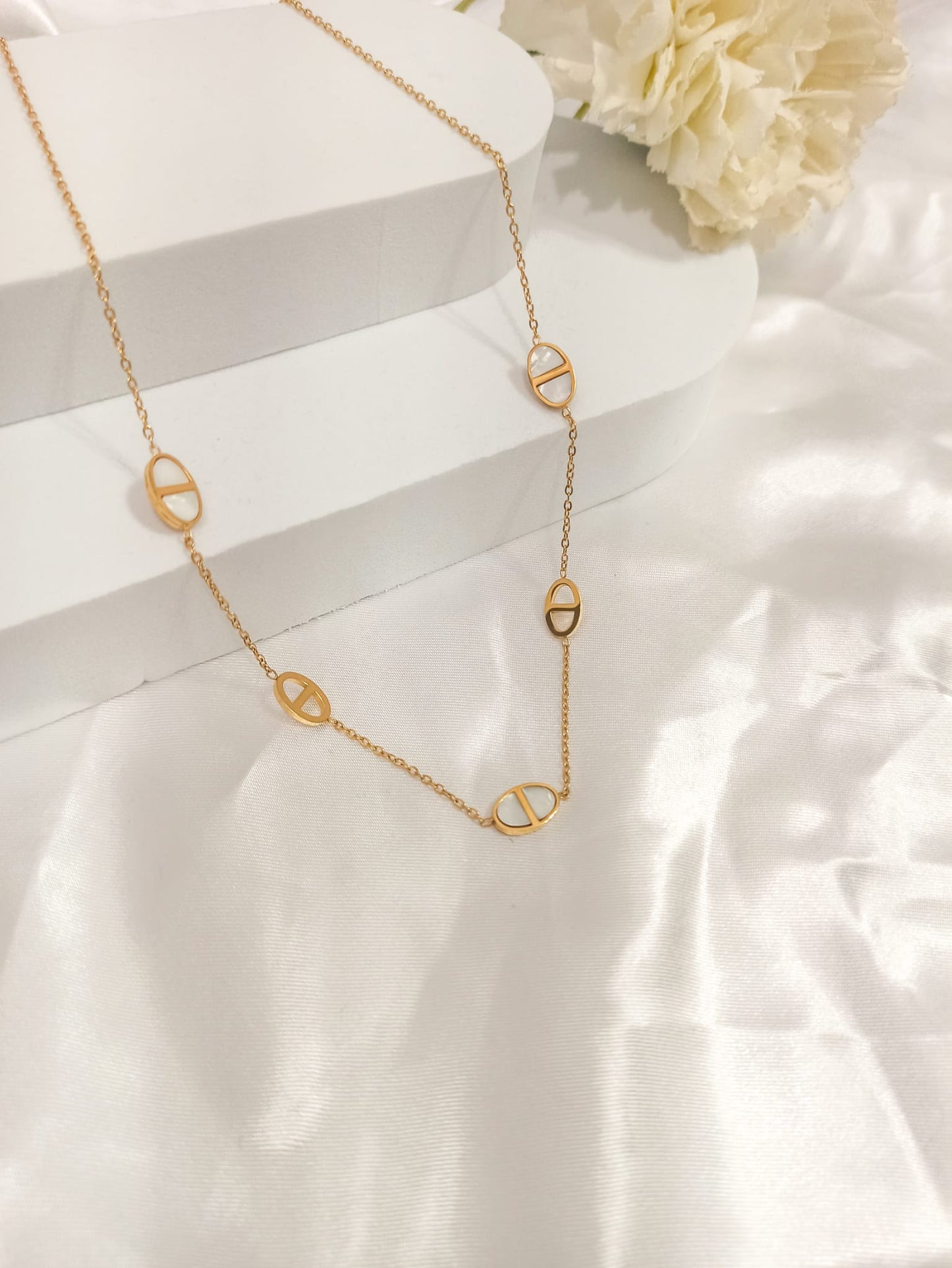 Collier à breloques maille marine ~acier inoxydable~