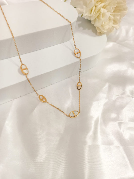 Collier à breloques maille marine ~acier inoxydable~