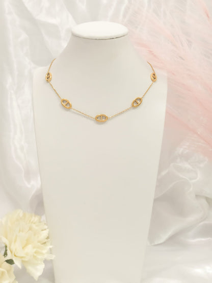 Collier à breloques maille marine épaisse ~acier inoxydable~