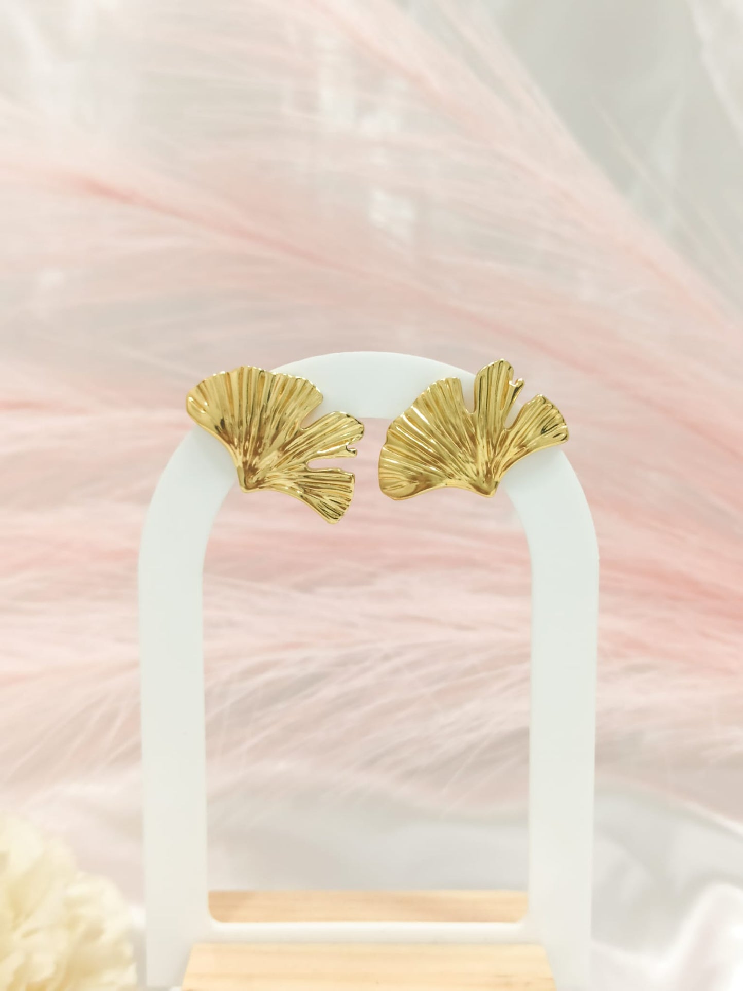 Boucle d'oreille feuille ~acier inoxydable~