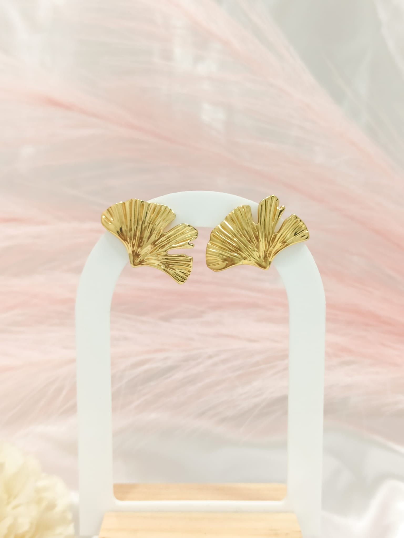 Boucle d'oreille feuille ~acier inoxydable~