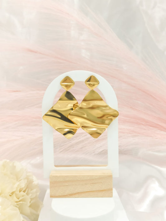 Boucle d'oreille pendante baroque ~acier inoxydable~