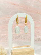 Boucles d'oreilles baroque perle d'eau douce ~acier inoxydable~