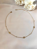 Collier maille marine et diamant ~acier inoxydable~