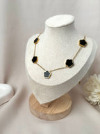 Collier fleur ~acier inoxydable~ noir