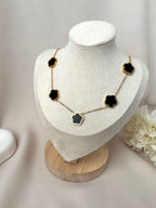 Collier fleur ~acier inoxydable~ noir