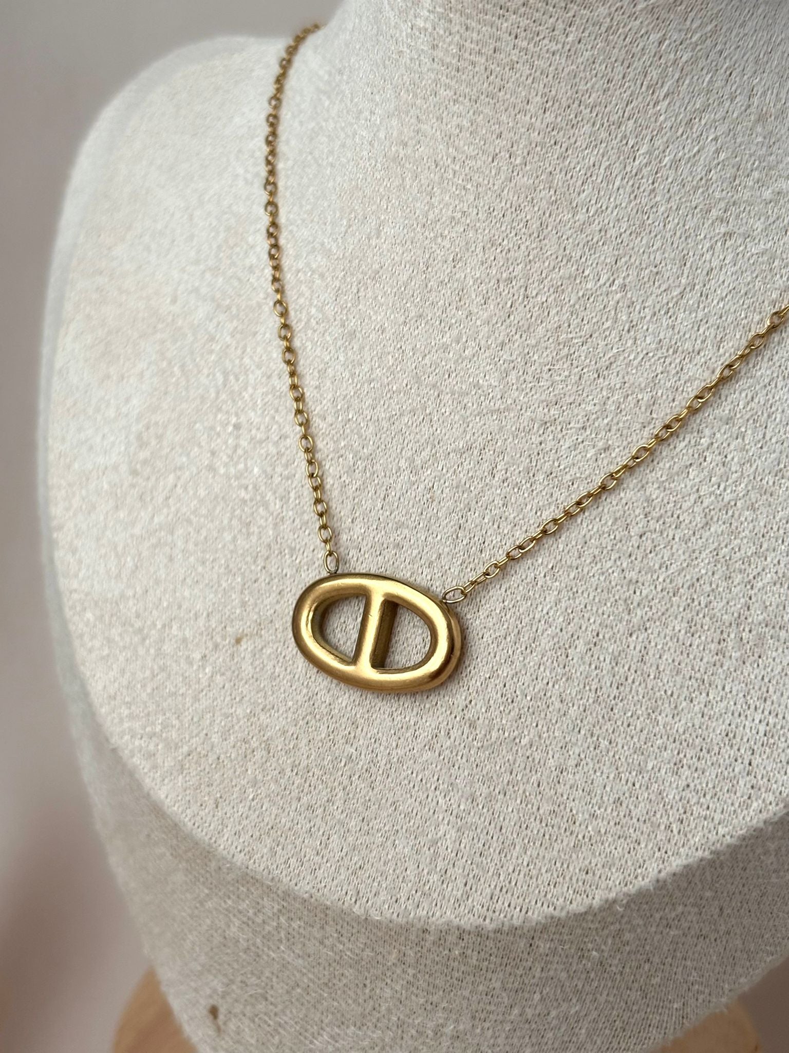 Collier pendentif maille marine ~acier inoxydable~