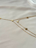 Collier Y fleur ~acier inoxydable~