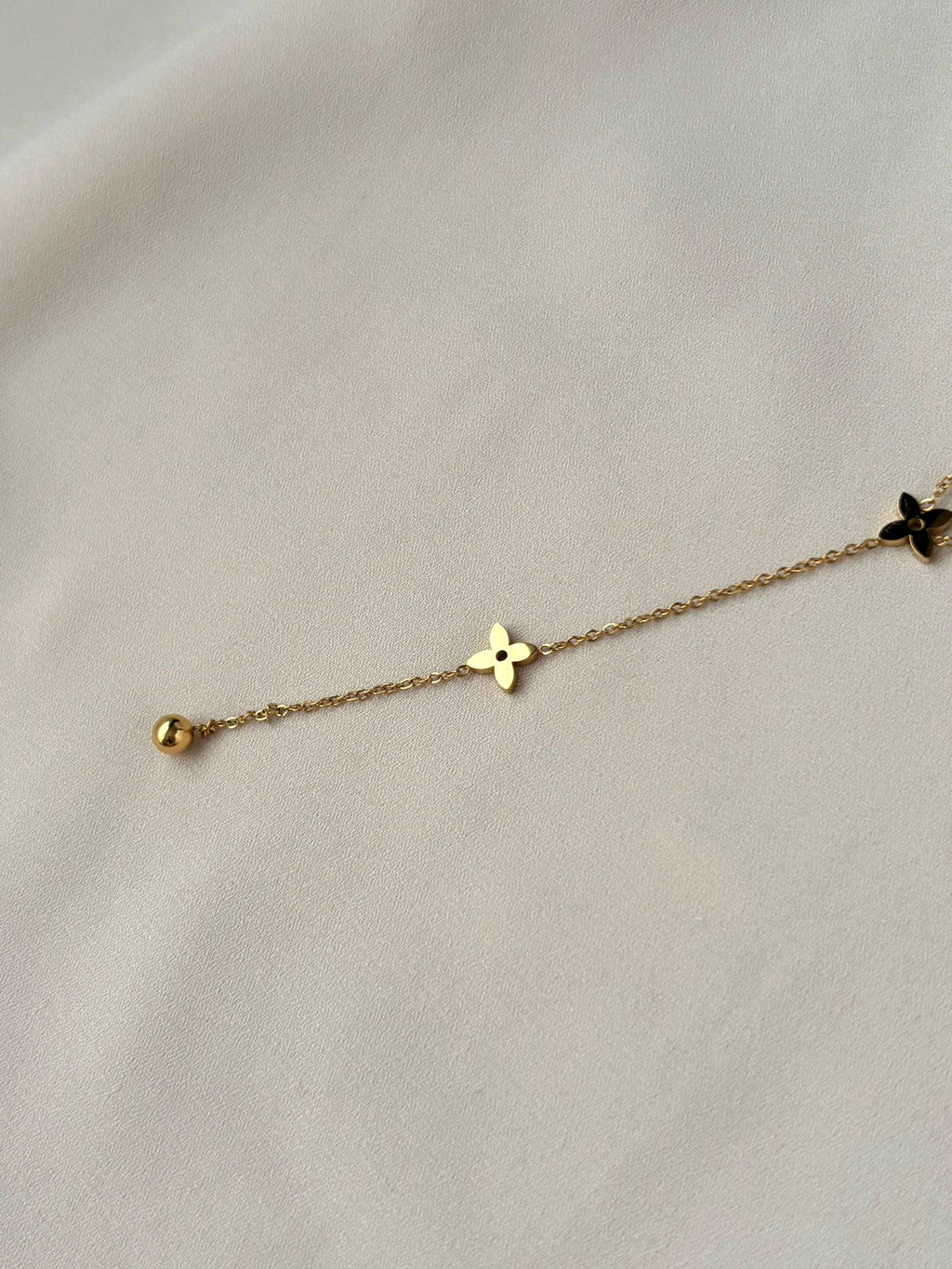 Collier Y fleur ~acier inoxydable~