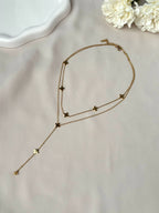 Collier Y fleur ~acier inoxydable~