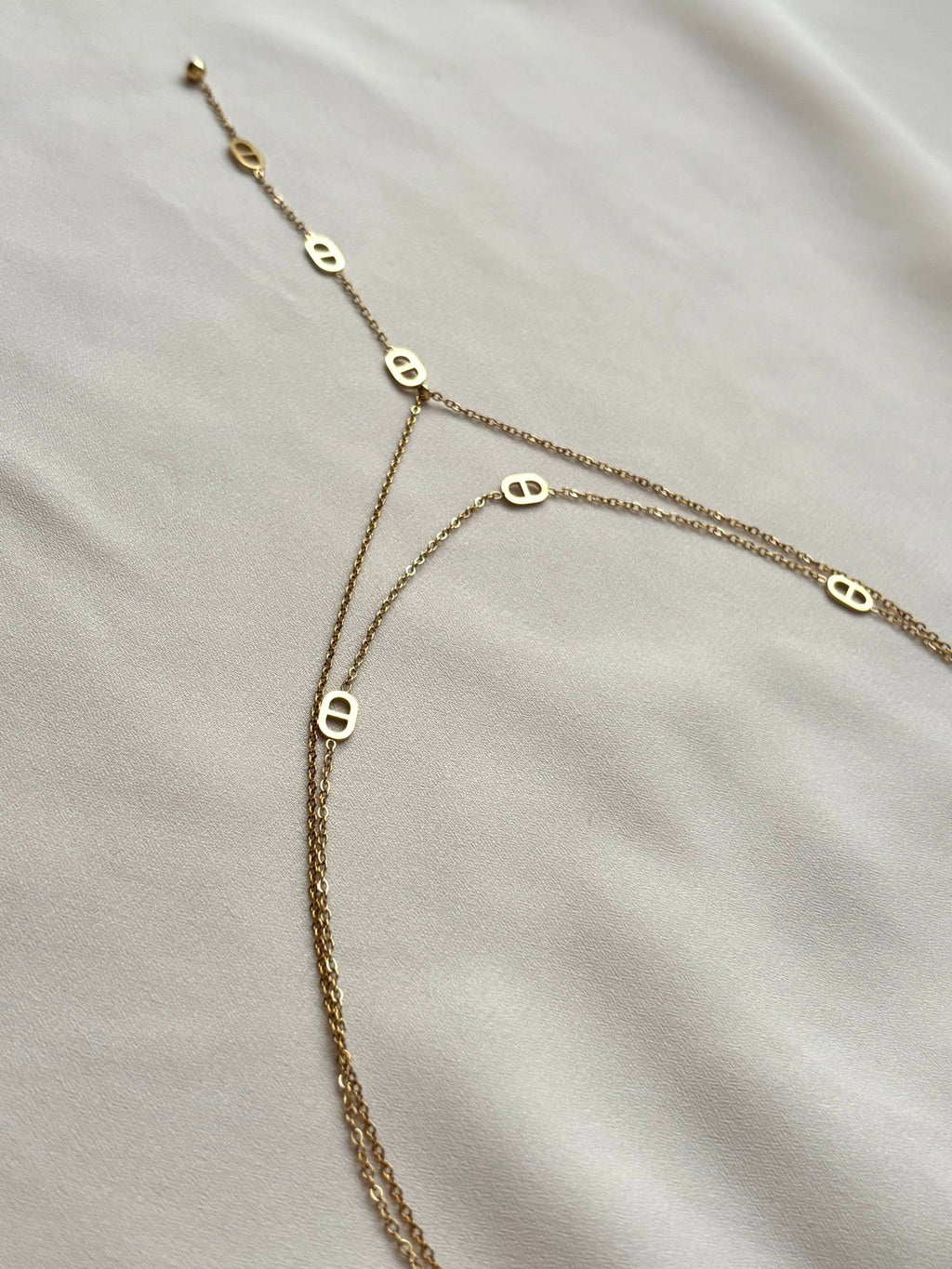 Collier Y maille marine ~acier inoxydable~