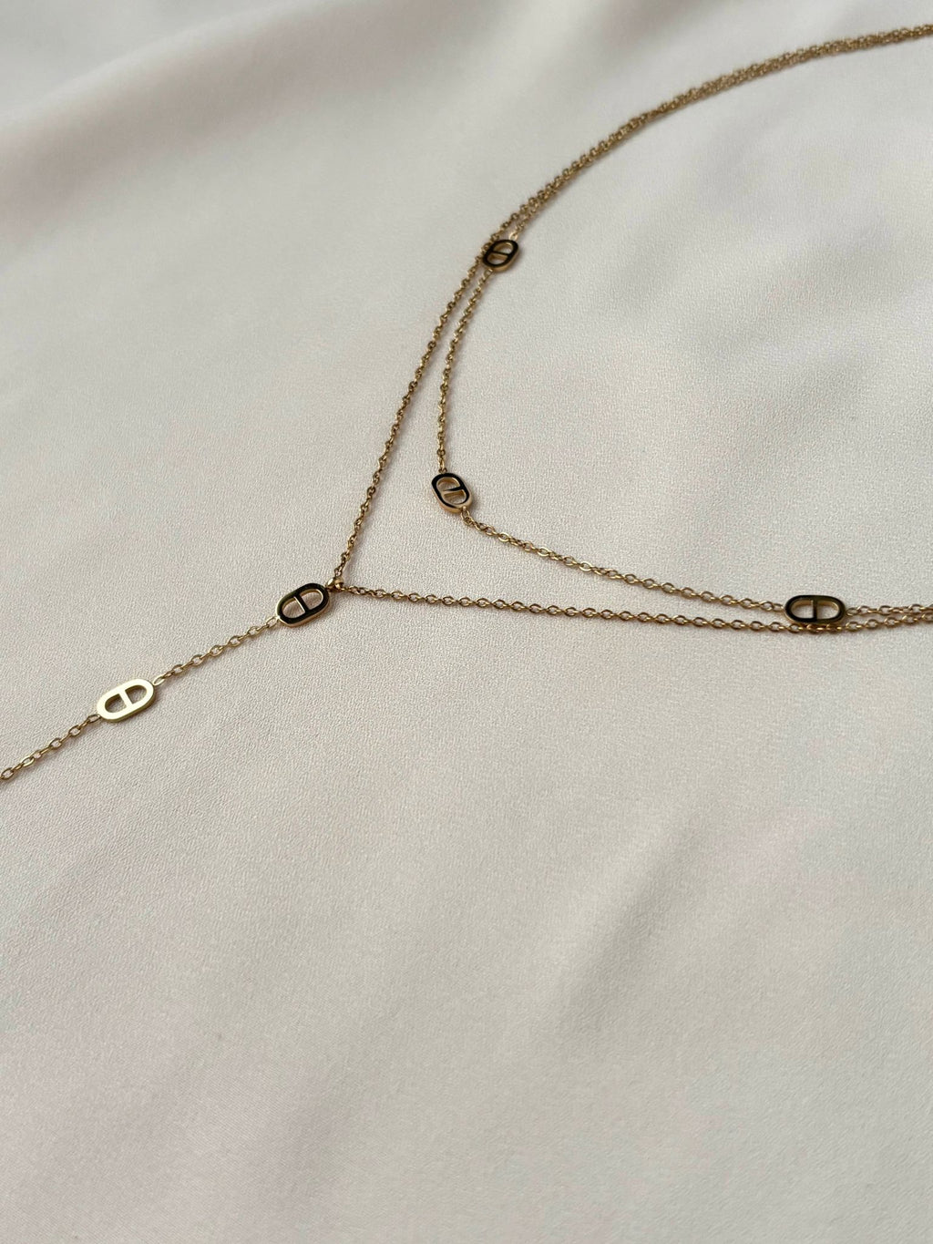 Collier Y maille marine ~acier inoxydable~