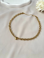 Collier chunky bold pendentif coeur ~acier inoxydable~