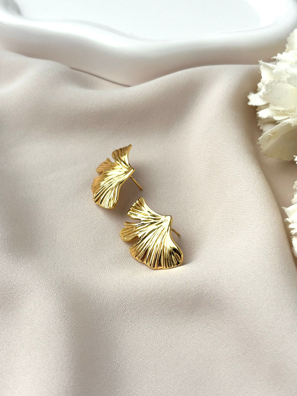 Boucle d'oreille feuille ~acier inoxydable~