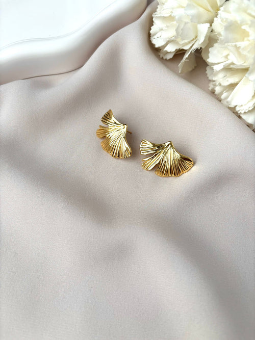 Boucle d'oreille feuille ~acier inoxydable~