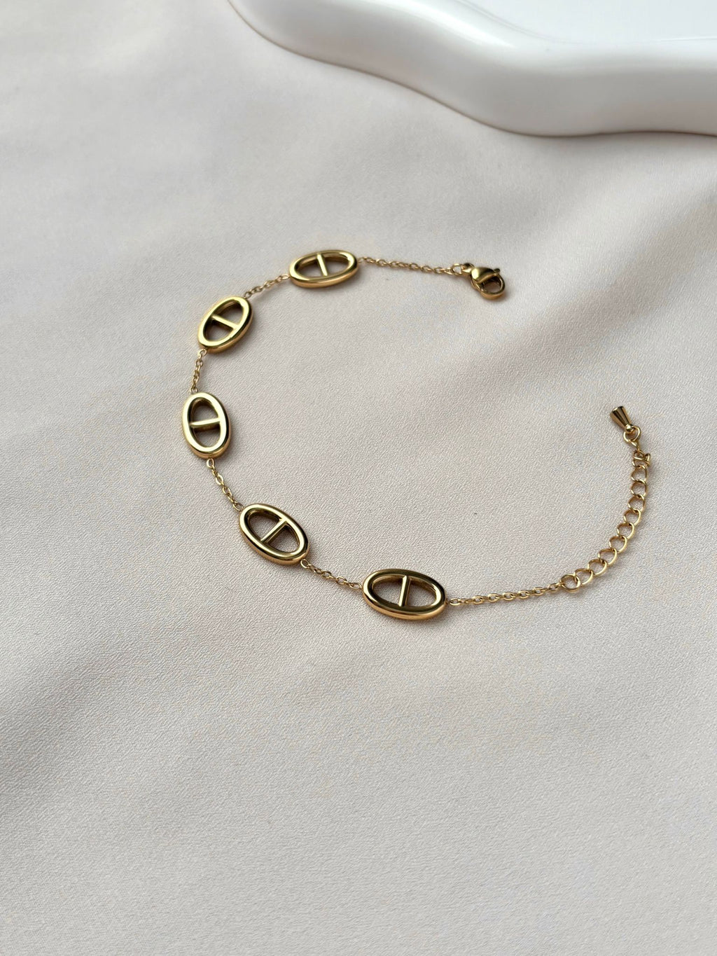 Bracelet breloque maille marine ~acier inoxydable~