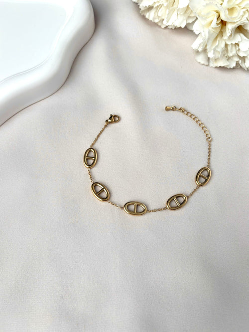 Bracelet breloque maille marine ~acier inoxydable~