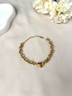 Bracelet chunky bold pendentif coeur ~acier inoxydable~