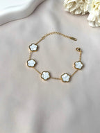 Bracelet fleur ~acier inoxydable~ blanc