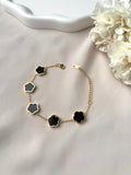 Bracelet fleur ~acier inoxydable~ noir